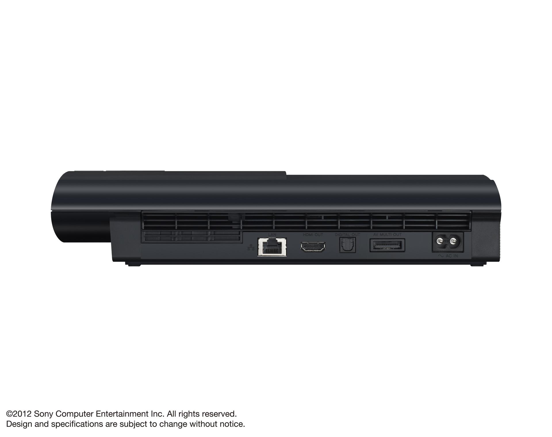 PS3 Super Slim Back - Playstation Super Slim: Details zur externen Festplatte und offizielle Bilder der Konsole