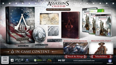 assassins creed 3 join or die edition - Assassins Creed 3: Drei Specialeditionen angekündigt