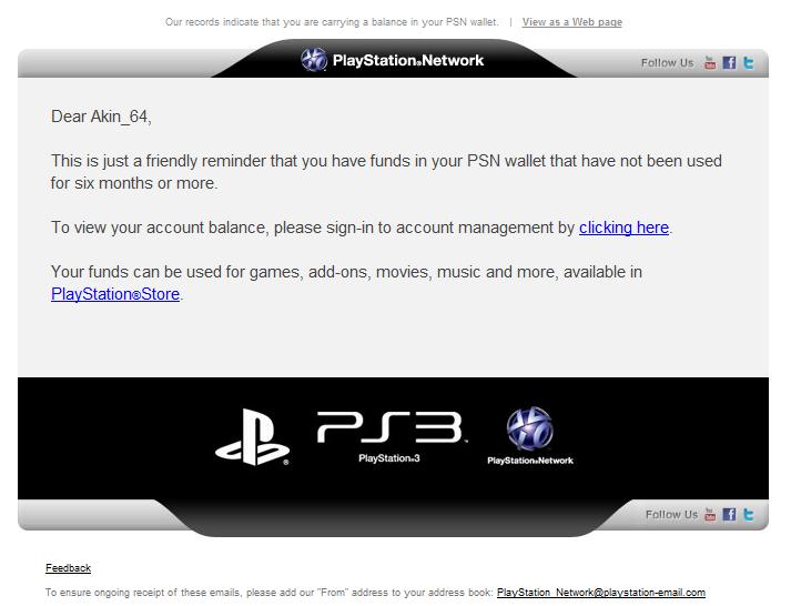 PSN Phising Mail