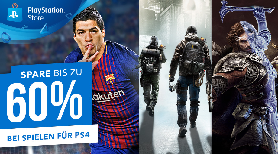 Spart ab heute bis zu 60% auf ausgewählte PS4 Spiele im PlayStation Store